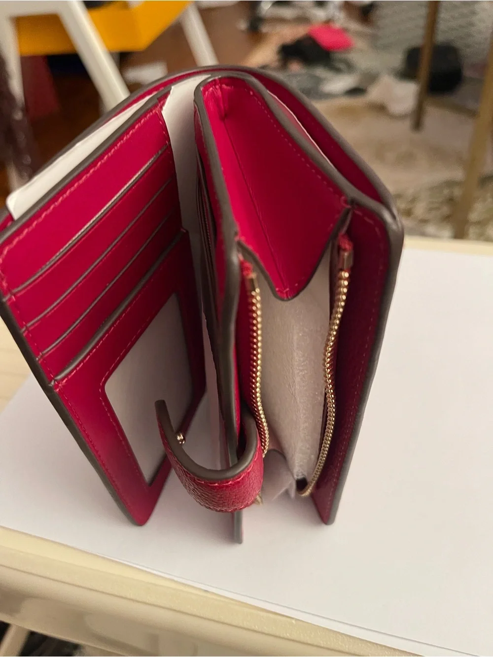 kate spade Deep Raspberry Leather Zip Around Wallet